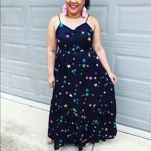 Star-Print Maxi Dress